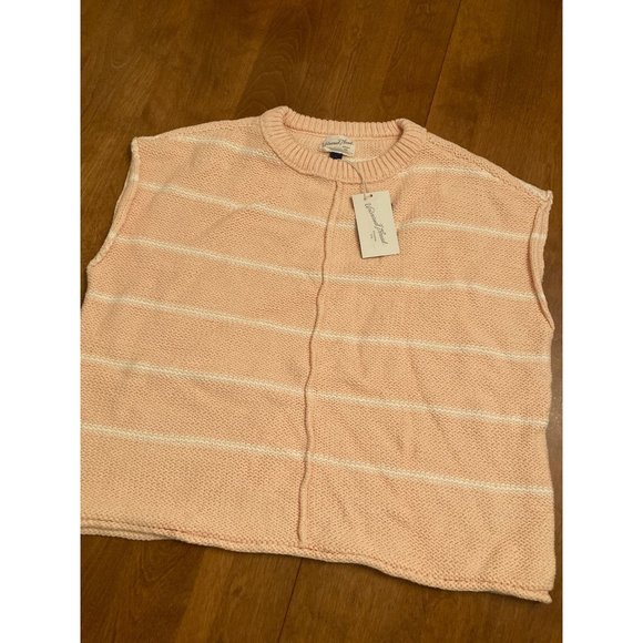 Women's Striped Crewneck Extended Shoulder Sweater - Universal Thread S Small - Picture 4 of 7
